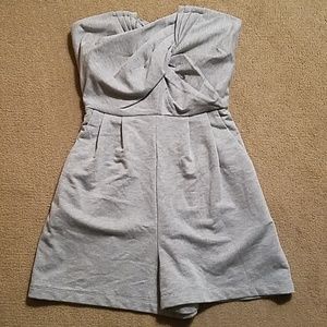 Silence & Noise Heather Grey Tubetop Romper Shorts